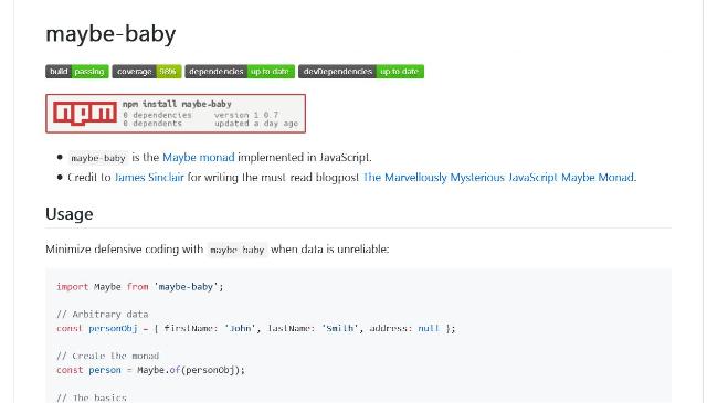 WebDesign Une bibliothèque JavaScript pour travailler avec des données peu fiables - maybe-baby