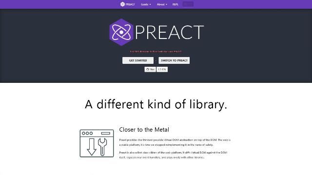 WebDesign Une bibliothèque alternative à REACT - Preact