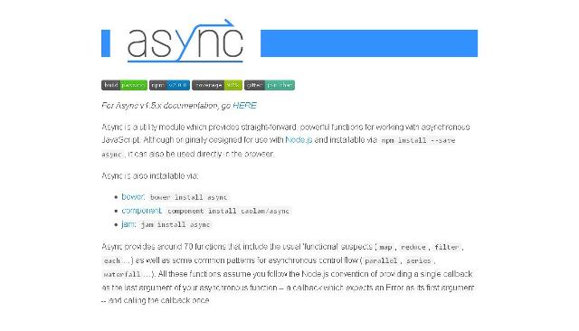 WebDesign Une bibliothèque conçu pour travailler en mode JavaScript asynchrone - Async