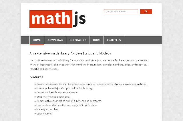 WebDesign Une bibliothèque de math pour JavaScript et Node.js - Math.js