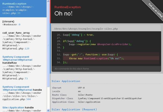 WebDesign Une bibliothèque pour une meilleure traçabilité derreurs PHP - Whoops