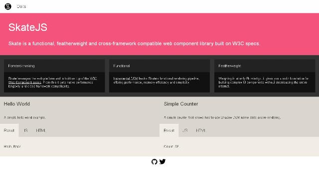 WebDesign Une collection JavaScript de composants WEB respectant les spécifications du W3C - SkateJS