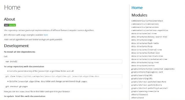 WebDesign Une collection dalgorithmes scientifiques codé en JavaScript - Javascript-algorithms