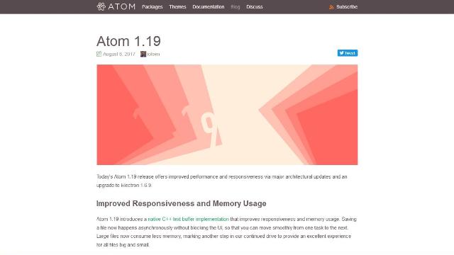 WebDesign Une nouvelle version dAtom vient de sortir - Atom 1.19