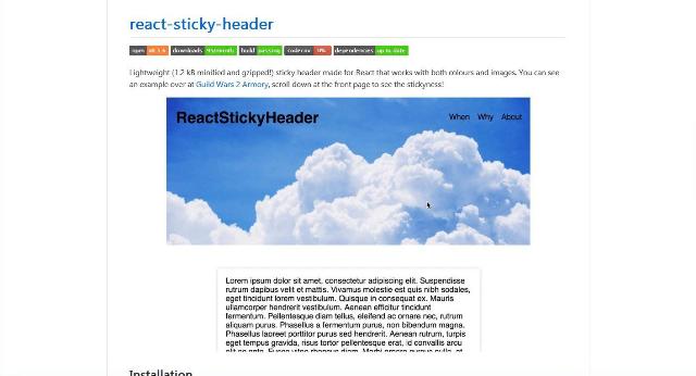 WebDesign Une petite bibliothèque JavaScript pour gérer les entêtes de vos sites web - react-sticky-header