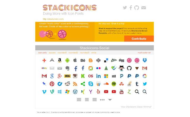 WebDesign Une police dicônes de réseaux sociaux à base de Sass - Stackicons-social