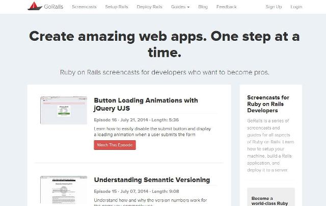 WebDesign Une série de screencasts et de Guides pour Ruby on Rails - GoRails