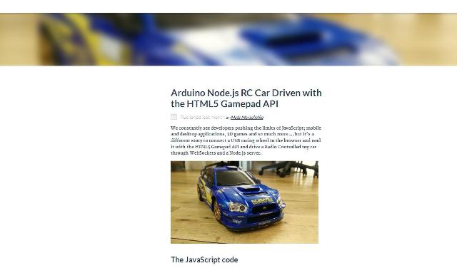 WebDesign Une voiture RadioCommandée controllée avec JavaScript - GamePad