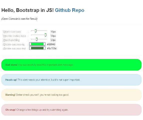 WebDesign  Modifiez dynamiquement les variables de Less ou Bootstrap - cssobj-less