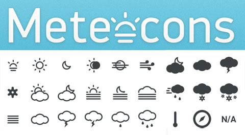 WebDesign meteocons icones web police caractere photshop