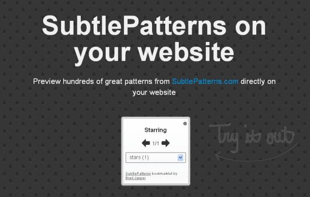 WebDesign tester directement plusieurs fonds pour votre site web  - SubtlePatterns Bookmarklet